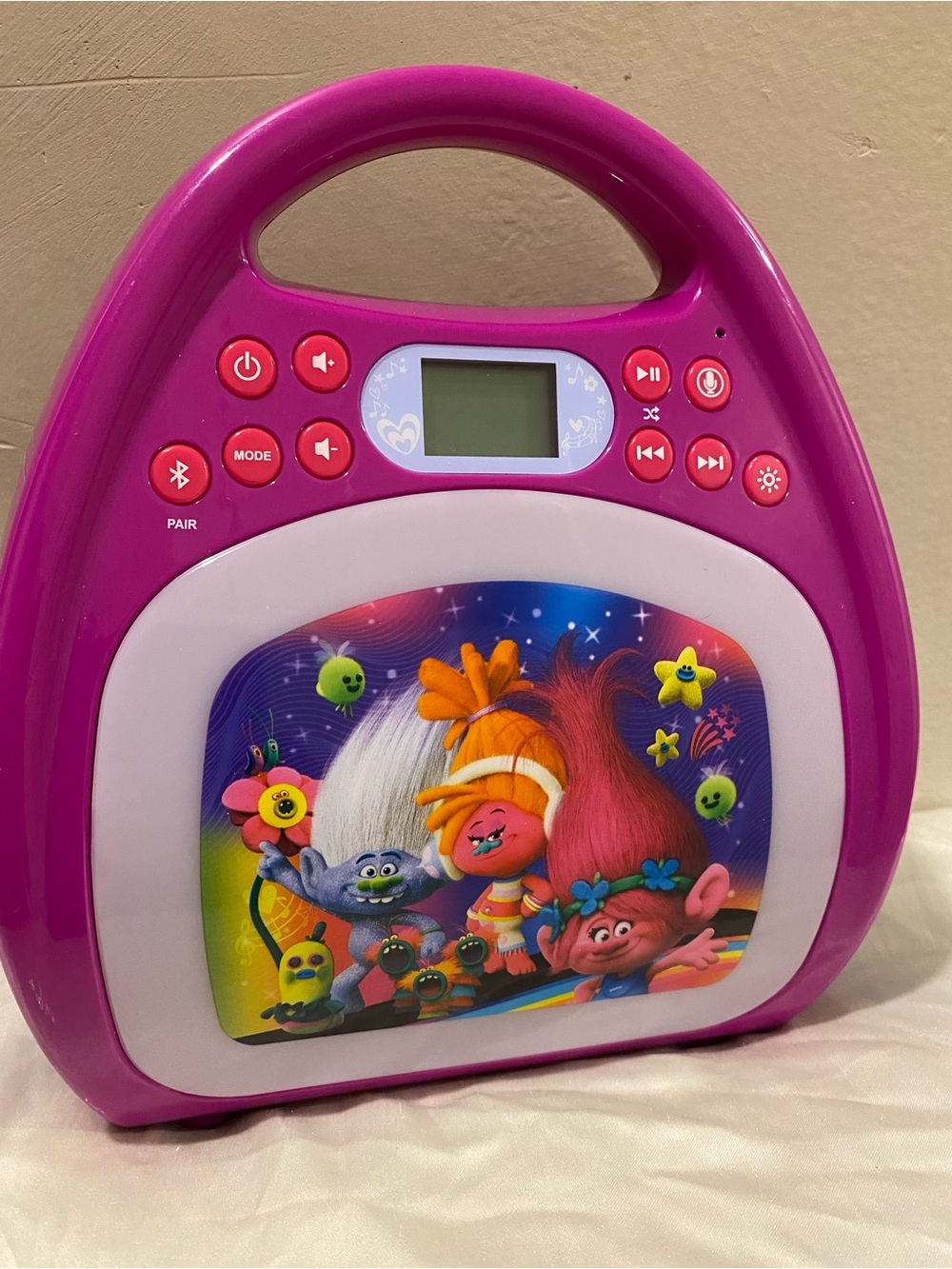 Trolls Pink Portable Kids Music Player with Character Art